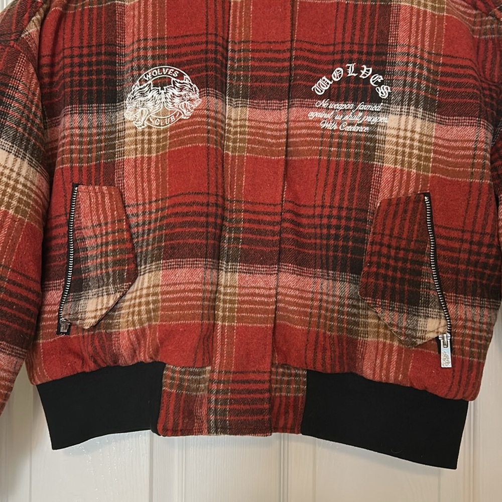 Darc Sport Red Plaid Bomber Jacket - Picture 3 of 14